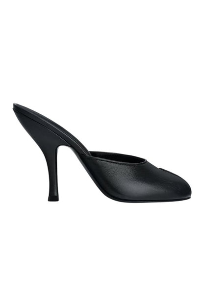 Date Mule in Black Creased Leather — packshot