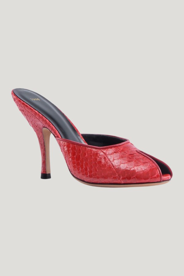 Date Mule Red Python Leather — extra