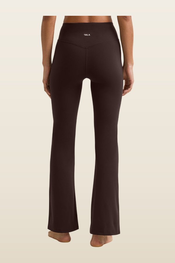 DayFlex Wrap Flared Yoga Pant - Americano — model back