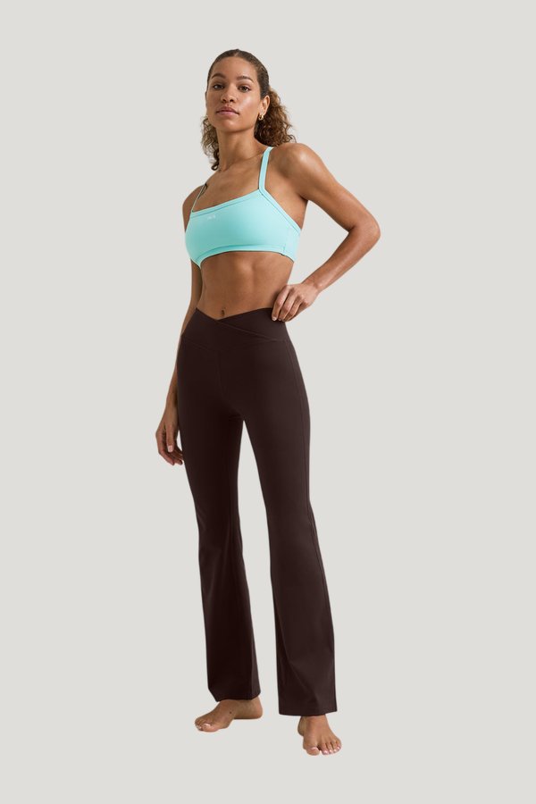 DayFlex Wrap Flared Yoga Pant - Americano — model front