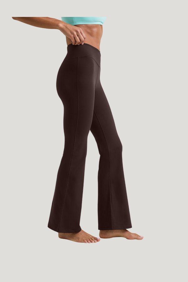 DayFlex Wrap Flared Yoga Pant - Americano — model side