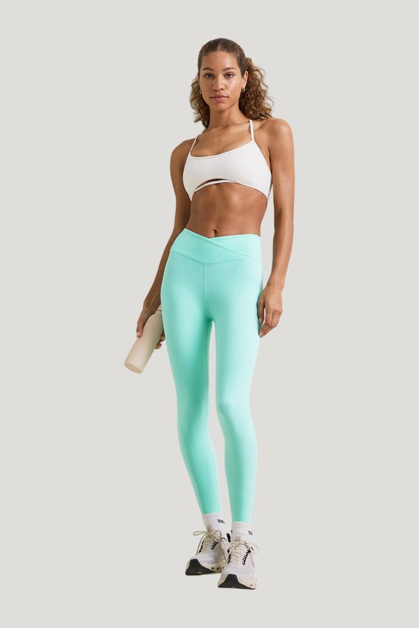 DayFlex Wrap High Waisted Legging - Aqua — model front