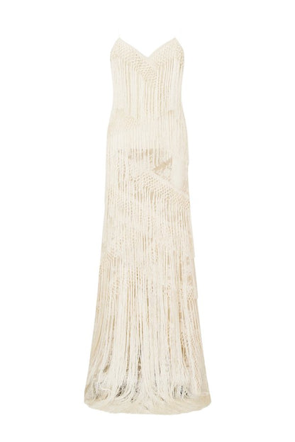 Delphi Fringe Lace Gown — packshot