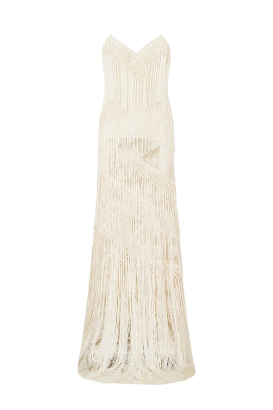 Delphi Fringe Lace Gown — packshot