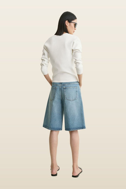 Denim board shorts true vintage — model back