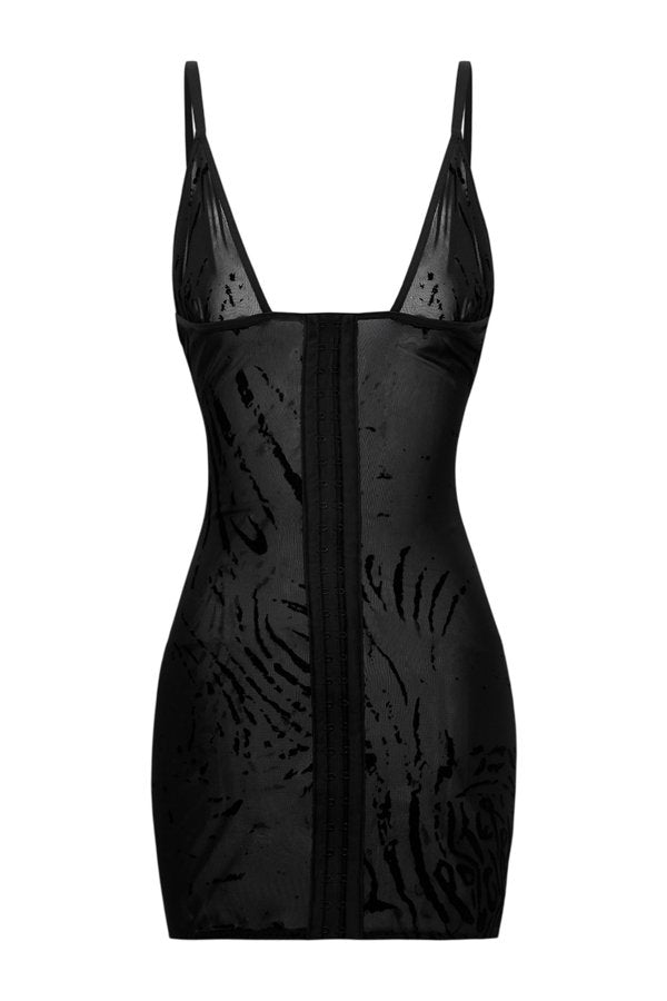 Doll Dress Black Zebra Print — packshot