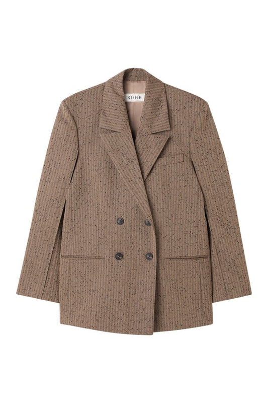 Double breasted blazer | herringbone — packshot