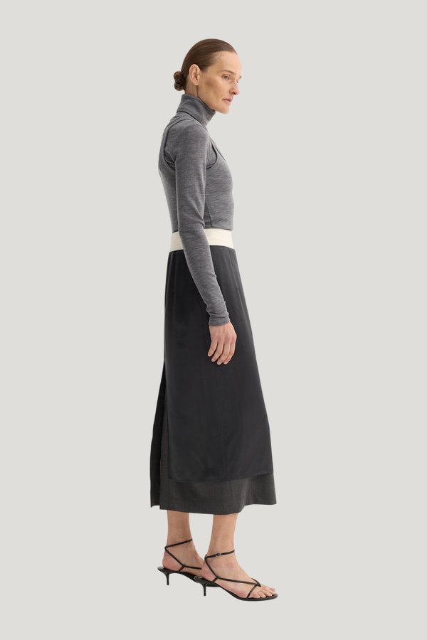 Double-layer wool top | mid grey melange — carry 3