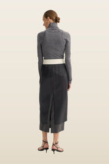 Double-layer wool top | mid grey melange — carry 4