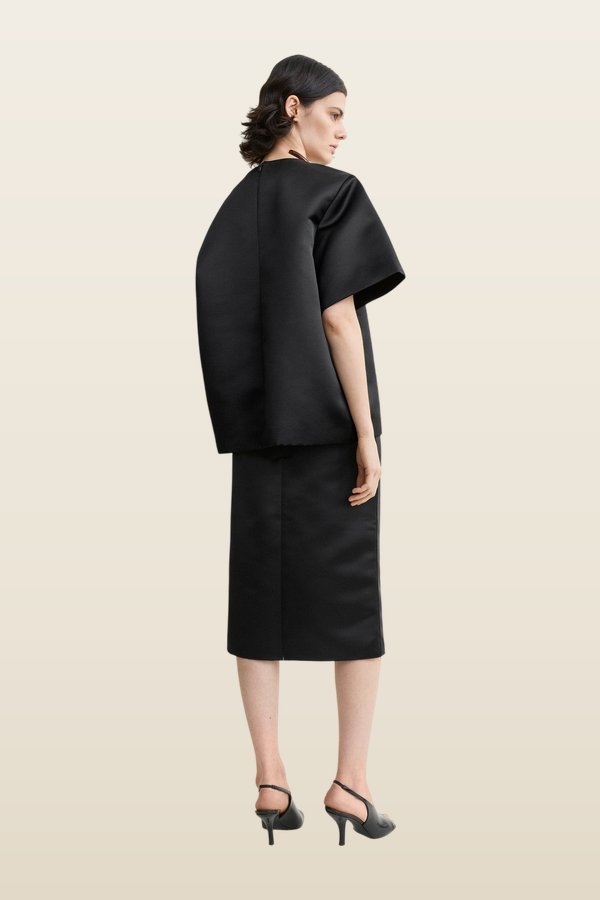 Duchess satin tee — model back