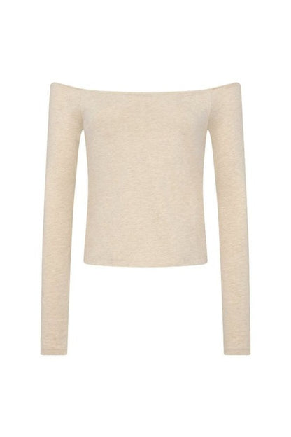 Ease Long Sleeve Top | Heather Oat — packshot
