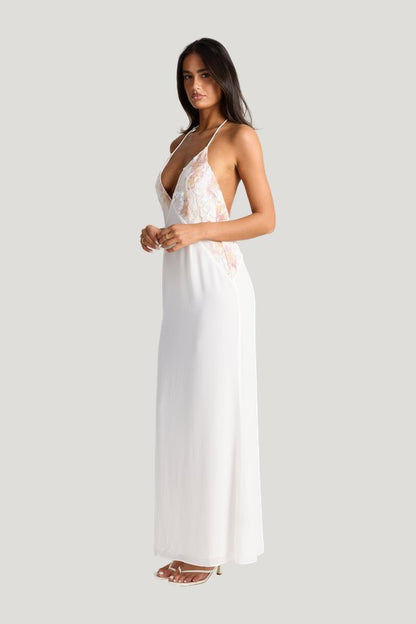 Elara Maxi Dress — model side
