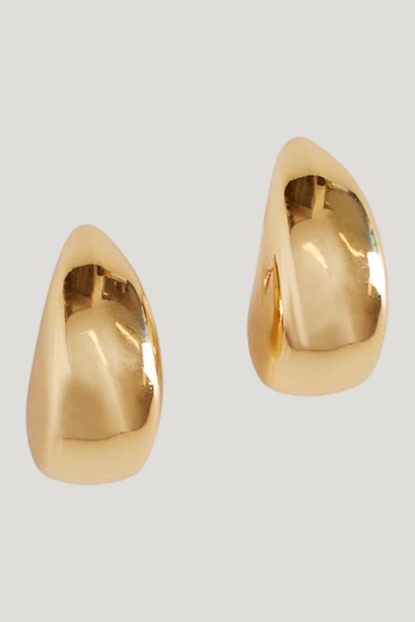 Elena Gold Drop Earrings — model front