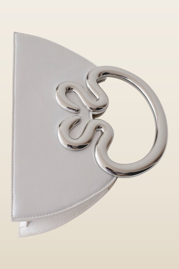 Elianne Satin Frame Clutch Bag — model back