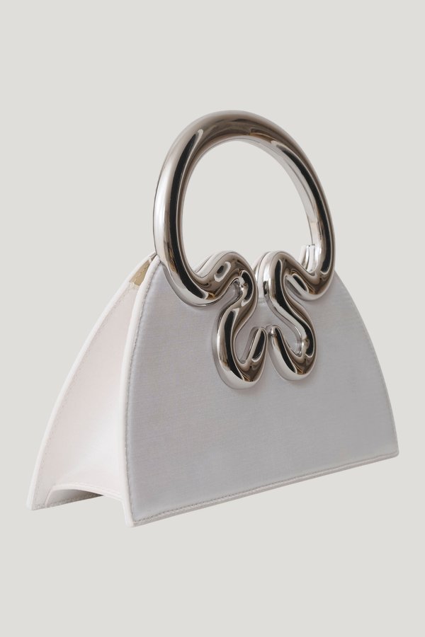 Elianne Satin Frame Clutch Bag — model side