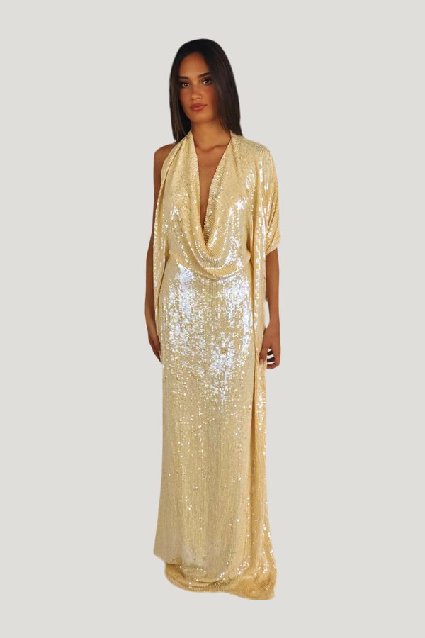 Soleil Sequin Gown — model front