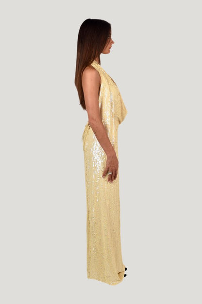 Soleil Sequin Gown — model side