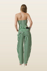 Etta bandeau in Gingham — model back