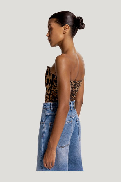 Etta bandeau in Leopard — model side