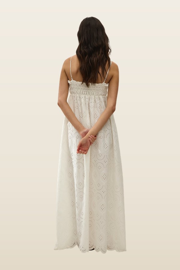 Etta Maxi Dress Bianca Broderie — model back