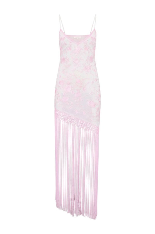 Evalette Floral Fringe Maxi Dress — packshot
