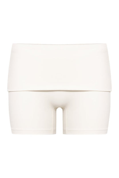 Fade Invisible Scrunch Fold Over Shorts | Vanilla — packshot