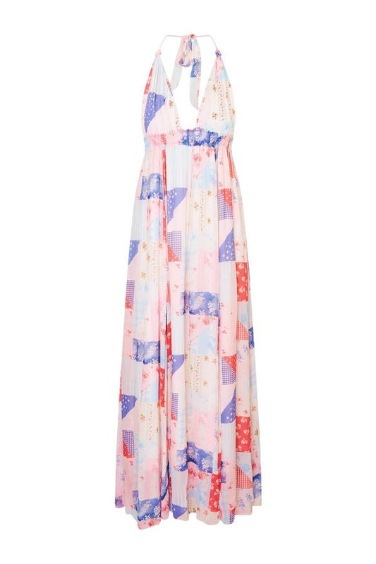 Fancy Patchwork Halter Maxi Dress — packshot