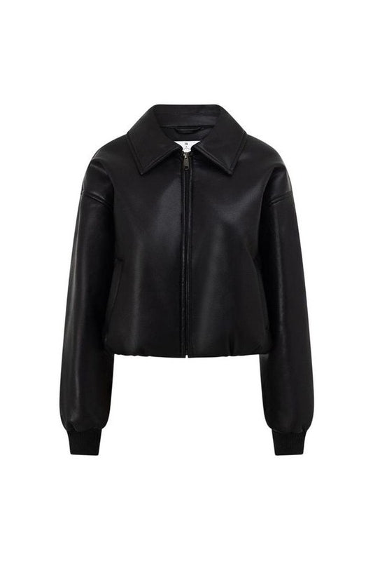 Faux Leather Bomber Jacket — packshot