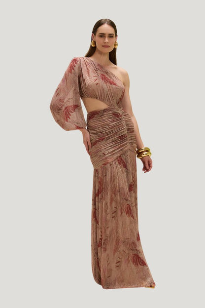 Feathers Maxi Dress — model front