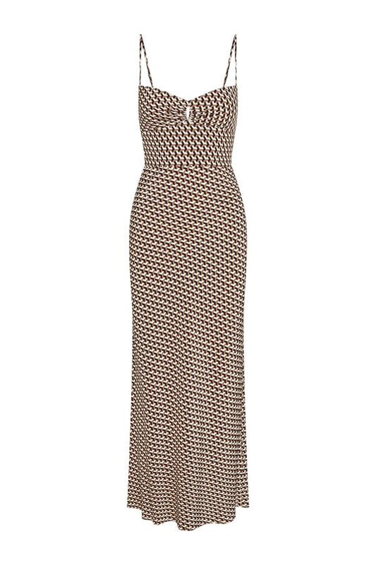 Fererra Dress - Husk Geo Silk — packshot