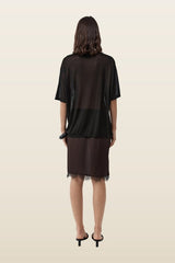 Fine Lace Skirt - Bark — model back