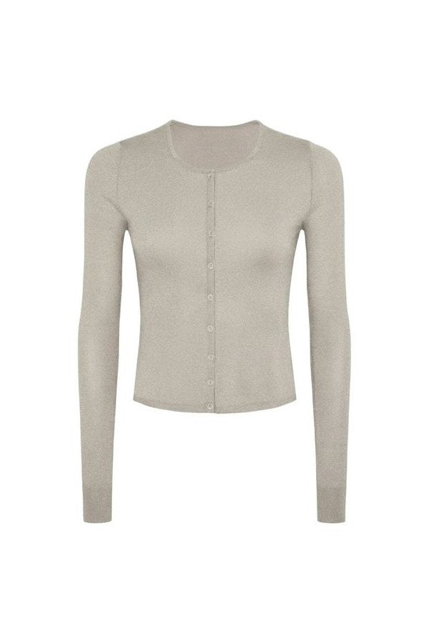 Fitted Heather Grey Cardigan — packshot