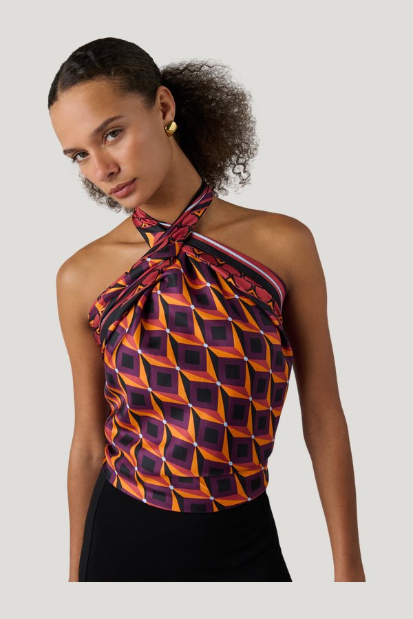 Flag Silk Scarf — model front