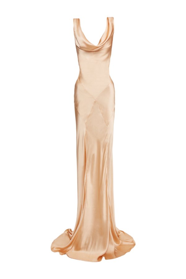 Florence Dress - Peach Silk — packshot