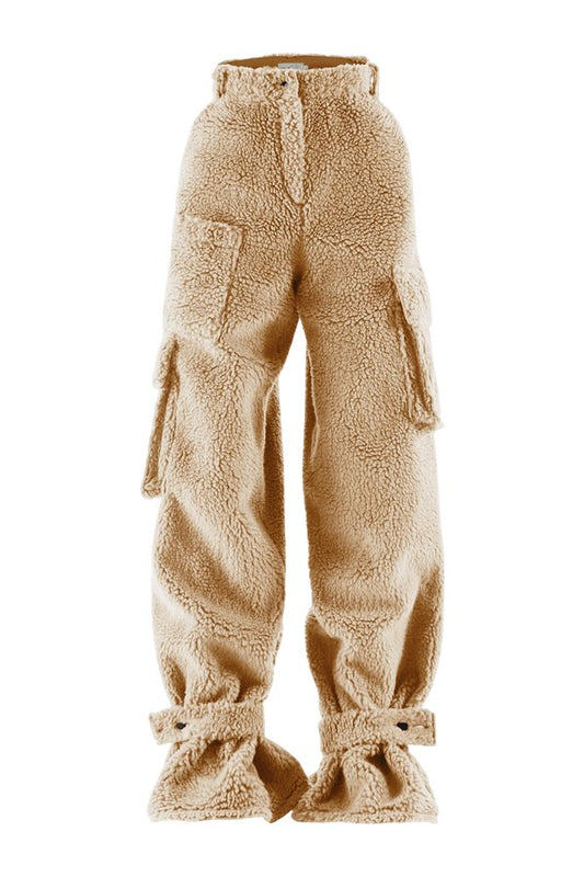 Fluffy pants in Latte — packshot