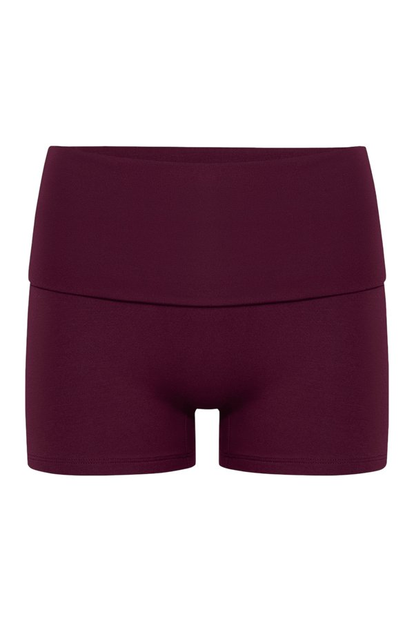 Foldover Yoga Shorts | Deep Berry — packshot