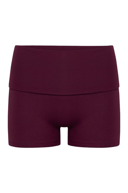 Foldover Yoga Shorts | Deep Berry — packshot