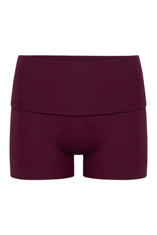 Foldover Yoga Shorts | Deep Berry — packshot