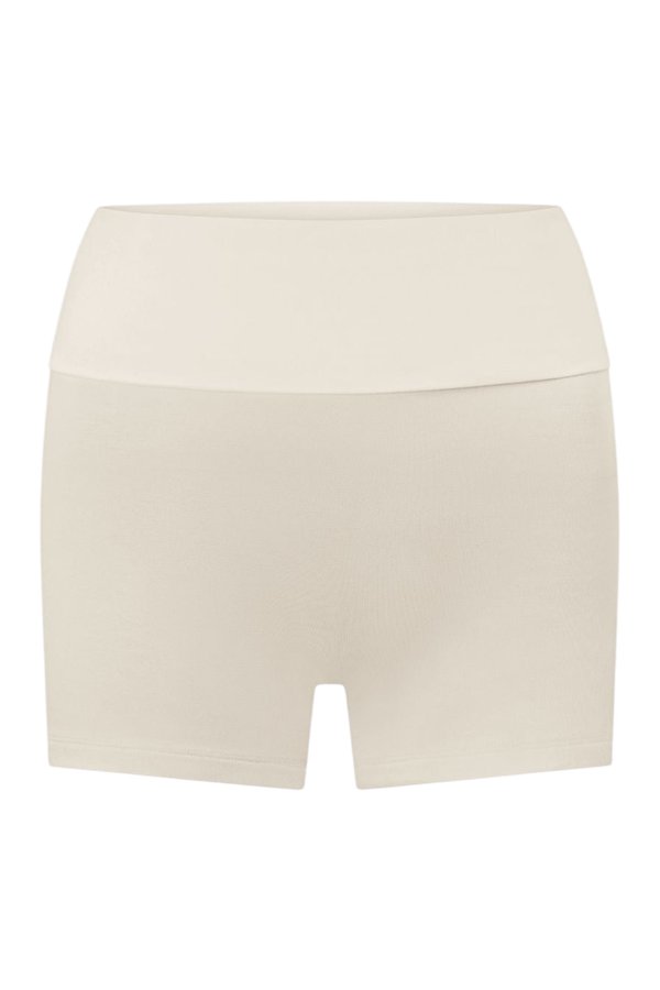 Foldover Yoga Shorts | Milk — packshot
