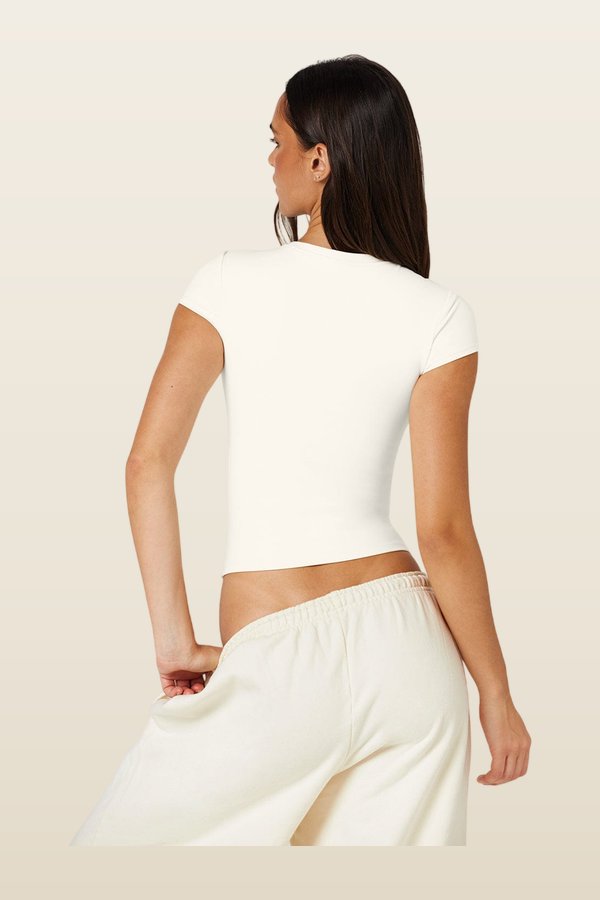 Form Capped Sleeve Tee | Milk — model back