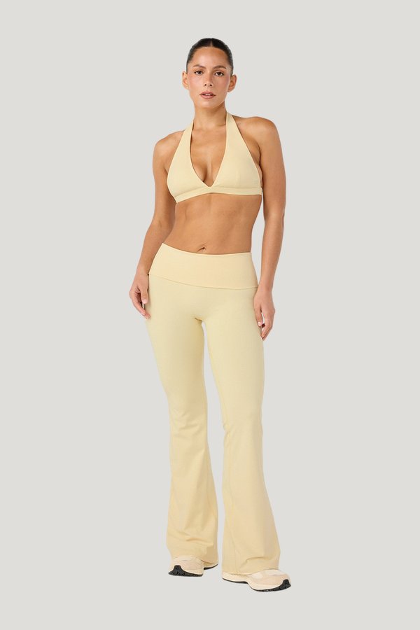 Form Invisible Scrunch Flare Fold Over Leggings | Butter — model front
