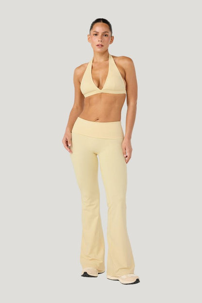 Form Invisible Scrunch Flare Fold Over Leggings | Butter — model front