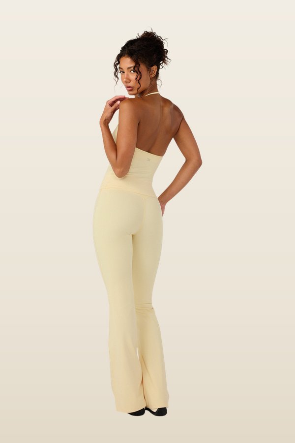 Form Invisible Scrunch Flare Leggings | Butter — model back