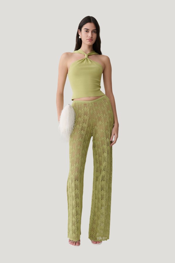 Glinda Crochet Pants — model front