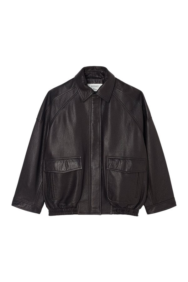 Grain leather aviator jacket — packshot