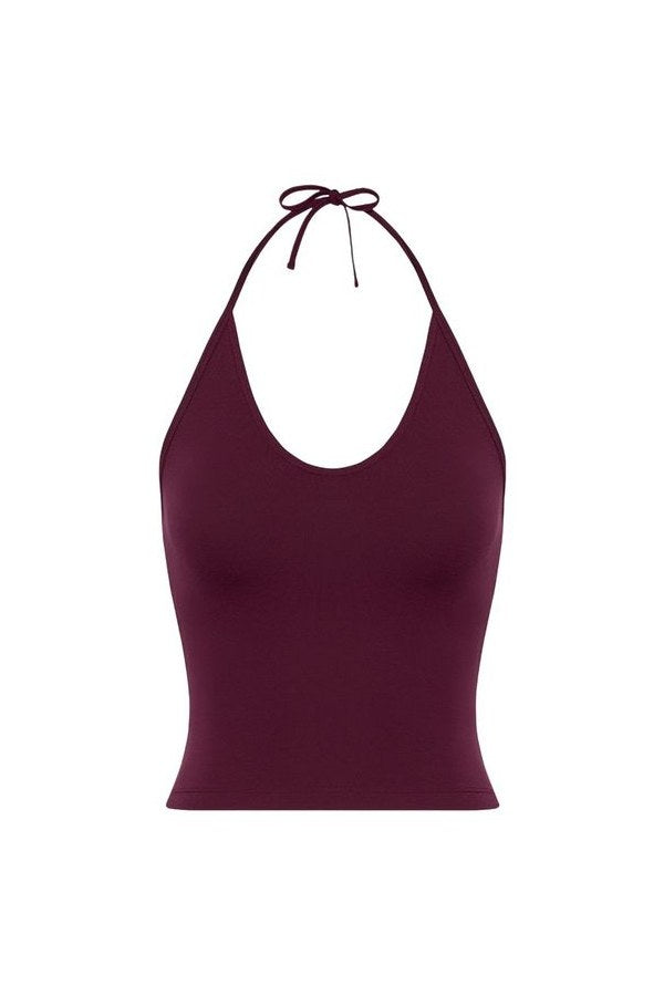 Halter Tie Tank | Deep Berry — packshot