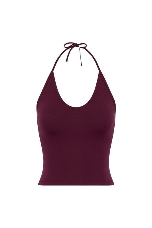 Halter Tie Tank | Deep Berry — packshot