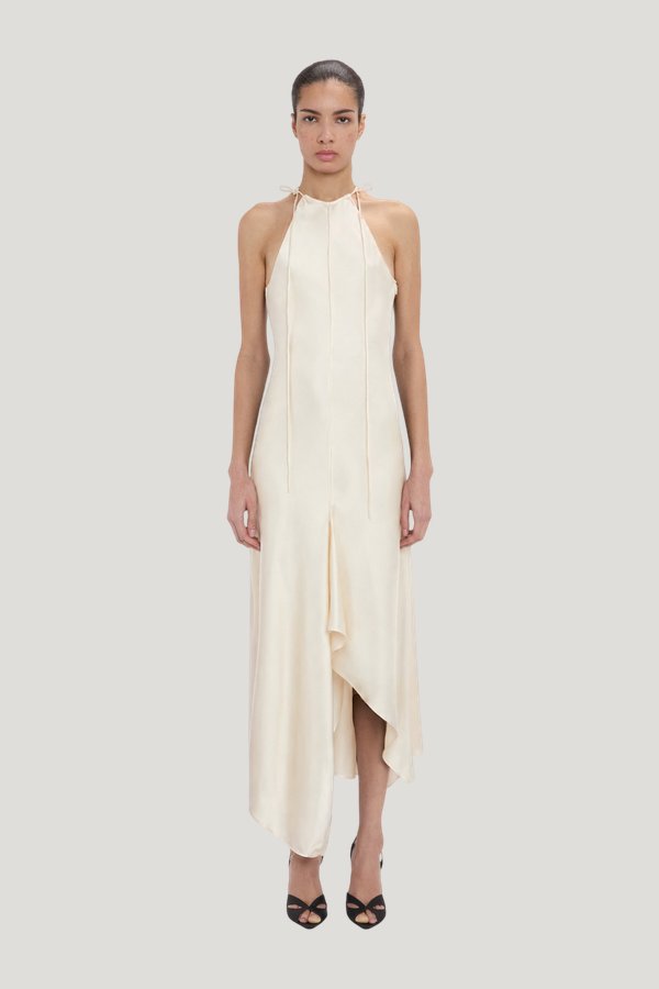Halter Neck Midi Dress — model front