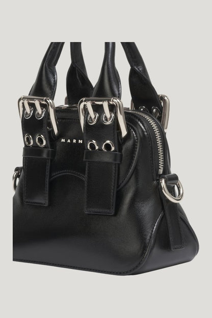 Black leather mini Belte Bag — extra