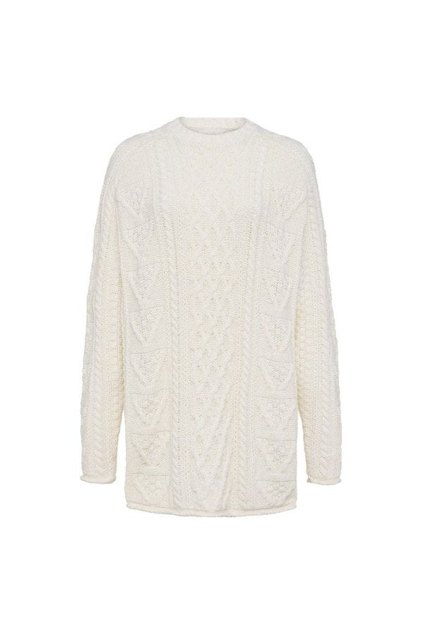Heritage Cable Sweater | Pearl — packshot